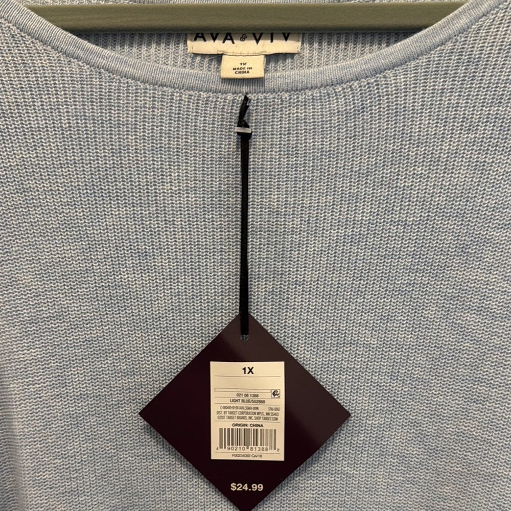 Light Blue Women's Sweater - Picture 2 of 3